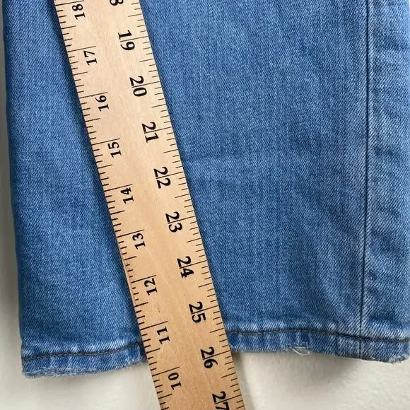 Madewell Slim Wide Leg Jeans Size 27 Eastwick Blue Crop Stretch Denim Staple - Picture 14 of 14